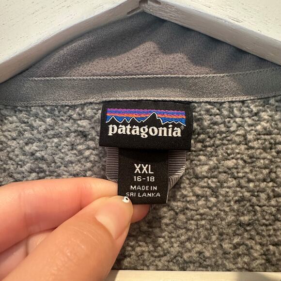 Patagonia Better Sweater Stonewash gray quarter zip collared sweater kids XXL - Picture 5 of 5